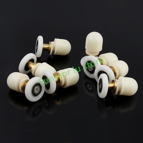 

8pcs/lot single plastic shower door rollers wheel runner diameter 19/21/23/25/27mm with eccentric shaft and white color. other hardware