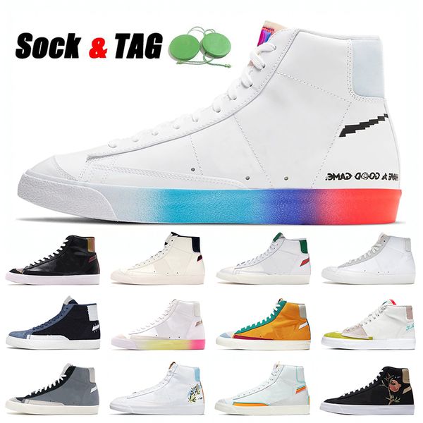 

have a good game blazer mid 77 shoes men women casual sneakers vintags white bright crimson vintage multi-color thermal infinite kumquat out, White;red