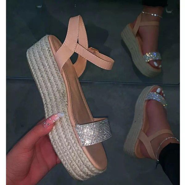 

women casual daily platform sandals 2021 summer cute ladies beach flat shoes drop female high heel 35-42, Black