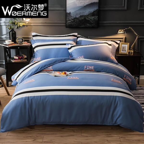

bedding sets thickened pure matte 4-piece sheet quilt cover simple 3-piece
