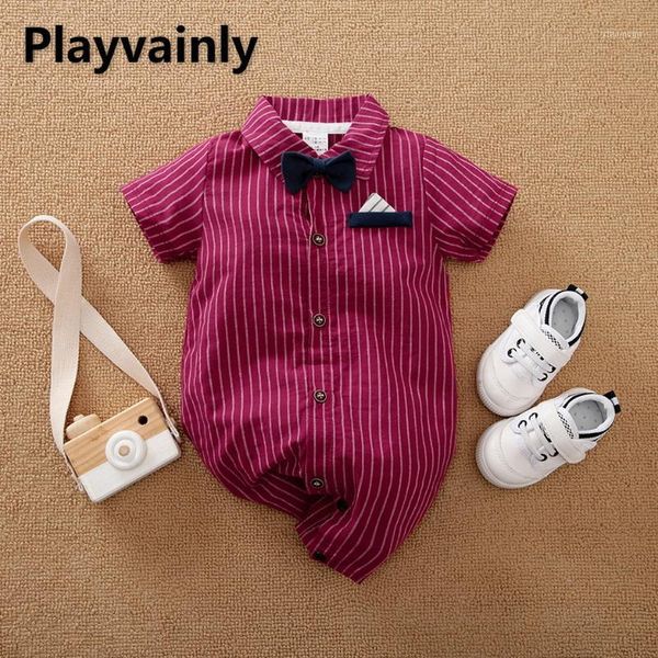 

jumpsuits 2021 summer kids boys romper short sleeves 1-pcs jumpsuit baby gentlemancasual suit born formal clothes e506, Blue