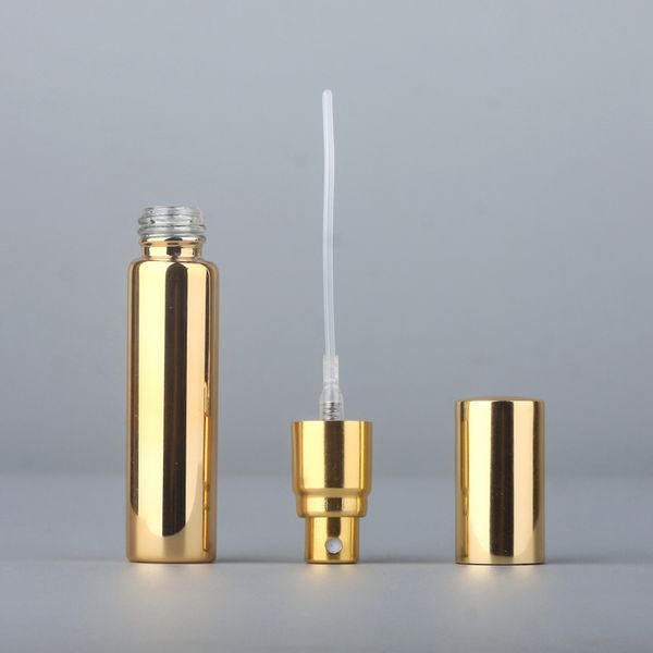 100 peças / lote 10ml portátil uv frasco de perfume de vidro uv com garrafas de pulverizador de alumínio atomizador para o uso doméstico
