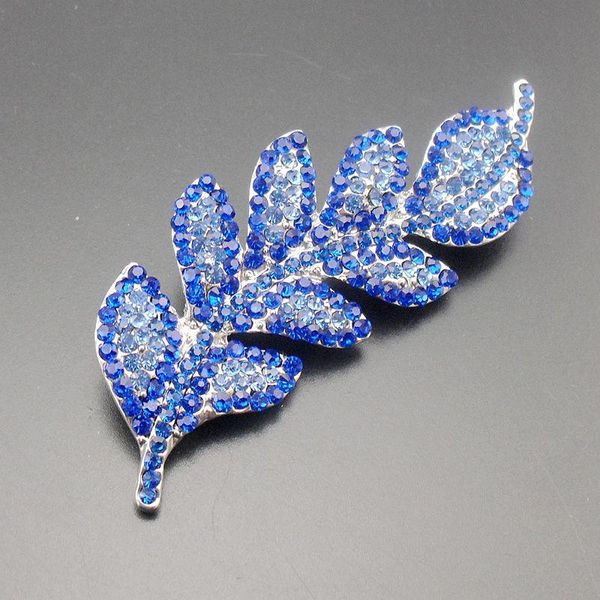 

pins, brooches tangtang leaf brooch fashion ladies blue rhinestones iced out & pin pendant elegant plant item no.: bh7534, Gray