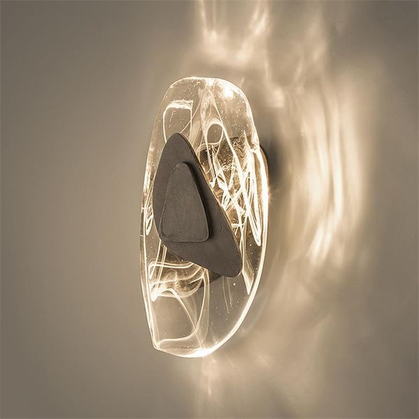 

wall lamps nordic crystal led lamp for home living room background light bedroom bedside creative aisle staircase model sconce