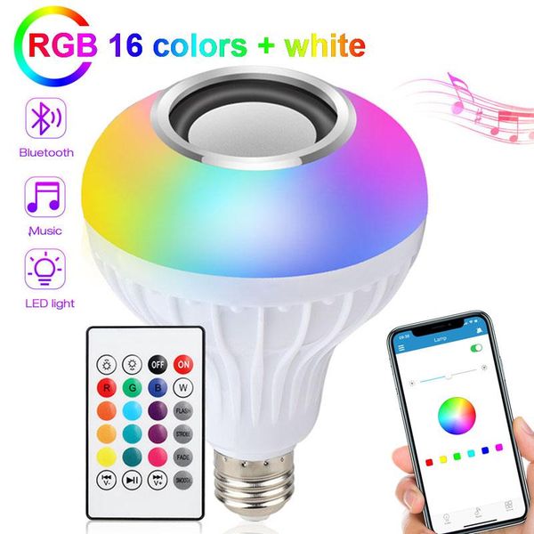 

bulbs e27 rgb smart bluetooth music bulb 5w10w15w sound home lamp led remote control light atmosphere colorful lights