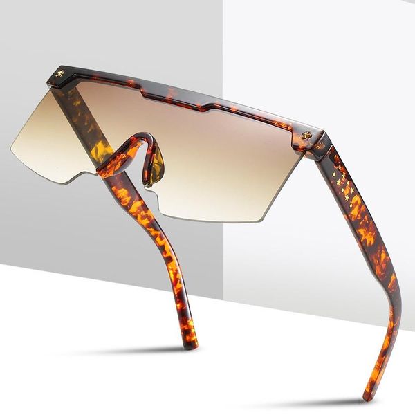 

sunglasses style square one-piece personalized star nail 2124 men's and women's fashion glasses, White;black