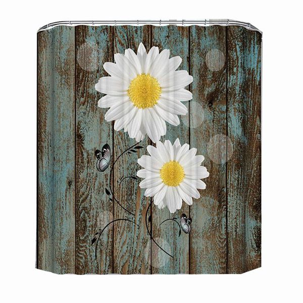 

shower curtains daisy flower window curtain polyester fabric vintage board bathroom 180 x200