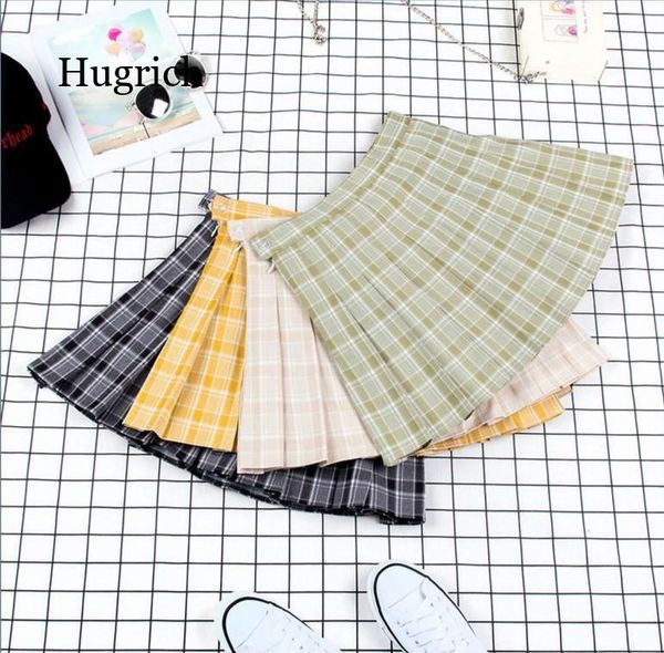

skirts women pleat skirt harajuku preppy style plaid mini cute japanese school uniforms ladies jupe kawaii, Black