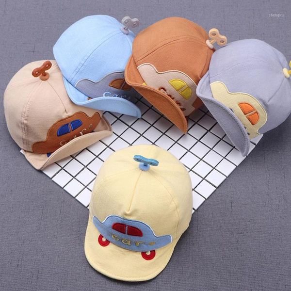 Cute Car Embroidery Clockwork Kids Visiere da sole morbide regolabili Berretto da baseball e visiera di design