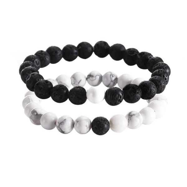 

beaded, strands 2pcs/set black white beads bracelet buddha for women men fashion jewelry accessories