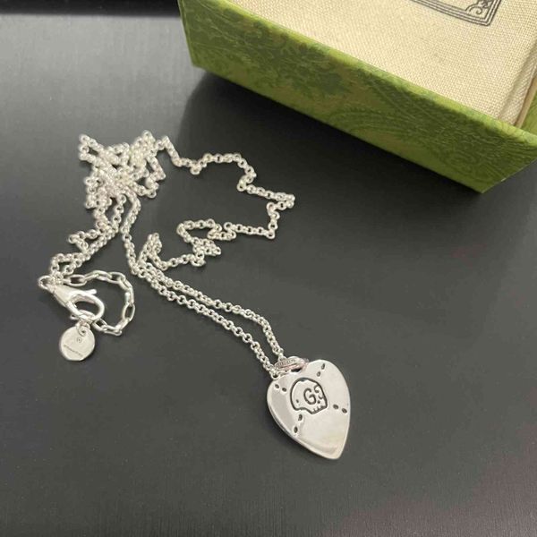 

double heart-shaped skull necklace used thai silver wind love spirit pendant lovers' clavicle chain black friday deals, Golden;silver