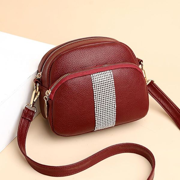 

evening bags fashion litchi grain leather solid color lady shoulder messenger bag purses and handbags sac de luxe femme for women