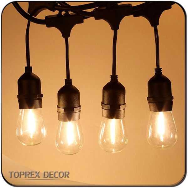 

strings 110v 220v 10m / 32.8ft e27 festoon lights lamp holder belt commercial patio light stringer christmas party decor outdoor