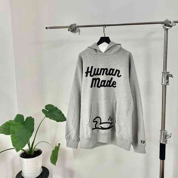 

high level human made day fashion 21fw duck men's and women's loose hoodie couple plush, Black