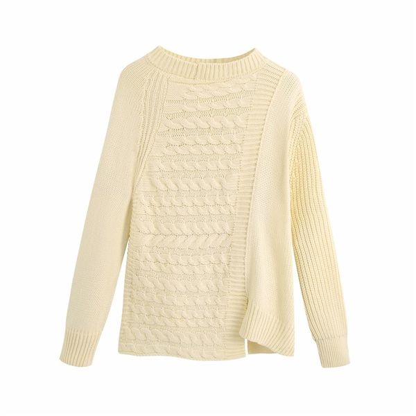 

streetwear women solid asymmetric sweater autumn ladies thick twist causal female knitted girls chic 210427, White;black