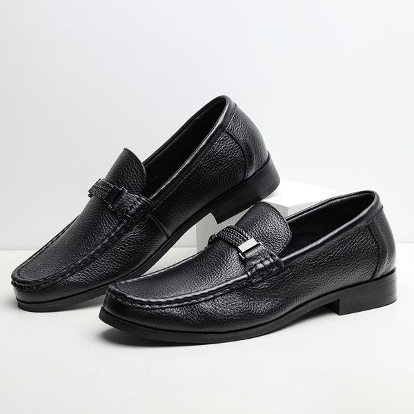 

men casual shoes genuine leather dress shoes men original loafers men moccasins for tt730, Black