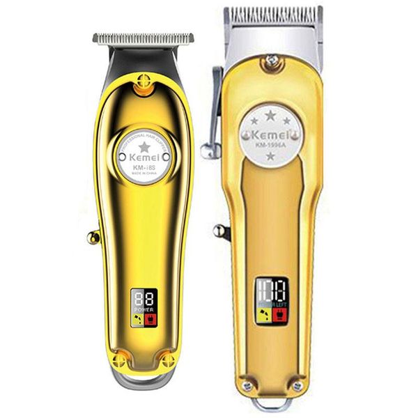

hair clippers kemei i8s&1996a professional 100-240v rechargeable clipper metal housing trimmer electric cutter machine