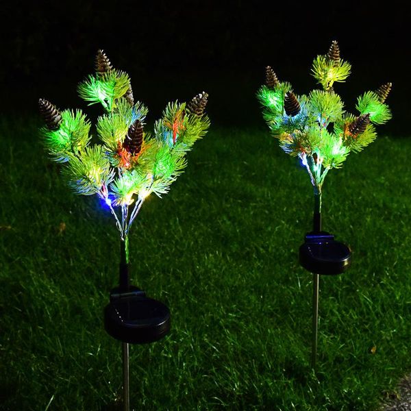 

lawn lamps 2/1pc solar light christmas pine cone tree plug control garden courtyard corridor home decoration lamp