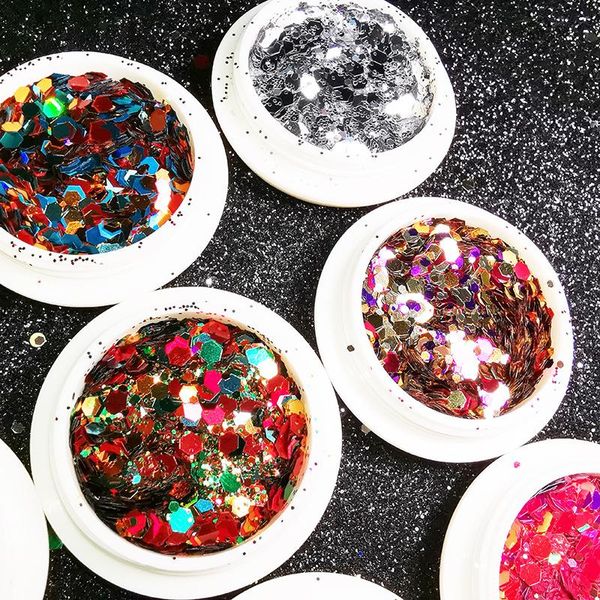 

nail art decorations sequin set accessories symphony patch glitter shimmer shiny sequins polish manicure decoration, Silver;gold