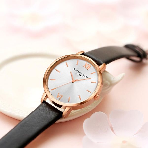 

wristwatches est fashion lvpai women watches casual quartz leather band watch analog wristwatch clock gift relogio feminino *a, Slivery;brown