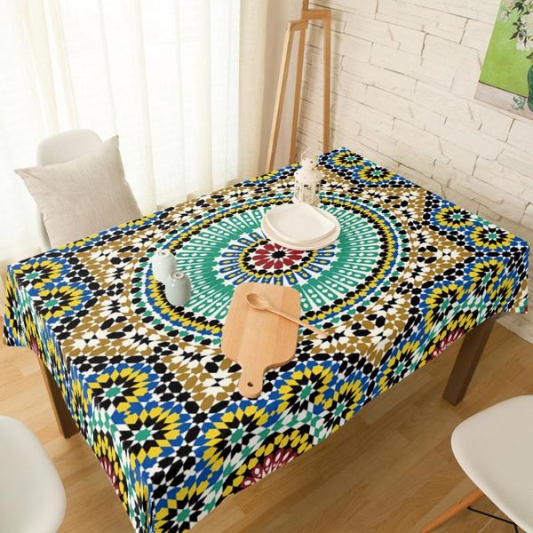 

table cloth colorful flowers arabesque tablecloth linen cotton spandex elastic dining chair slipcover kitchen cover