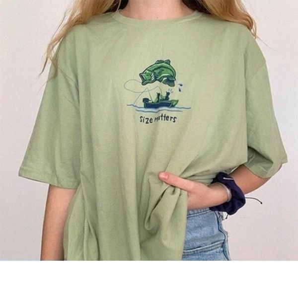 

women's t-shirt street american retro solid color women summer loose cartoon print short-sleeved round neck casual sweatshirt park, White