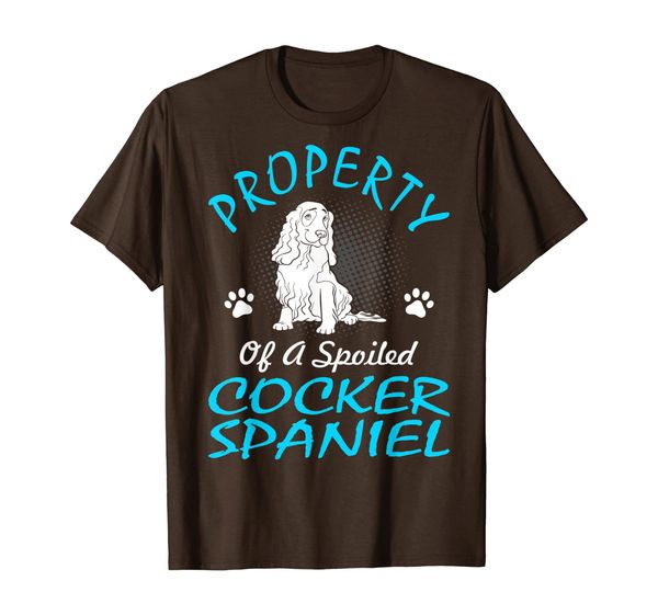 

property of spoiled cocker spaniel gift tshirt, White;black