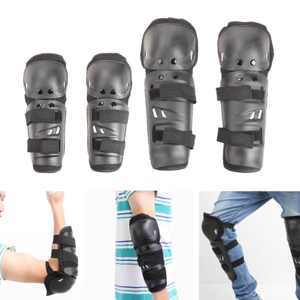 

elbow & knee pads 4pcs - 2 in 1 protective guard/knee and shin guards motorcycle protection gear adjustable cap protector, Black;gray