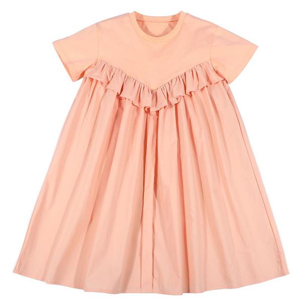 

girl's dresses 2021 summer teenage girls cotton casual dress korean style kids ruffle princesss clothing sweet children fashion, #9323, Red;yellow