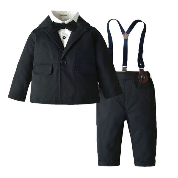

autumn and winter children's suit, gentleman's suit, long sleeve shirt and three piece trousers, Blue