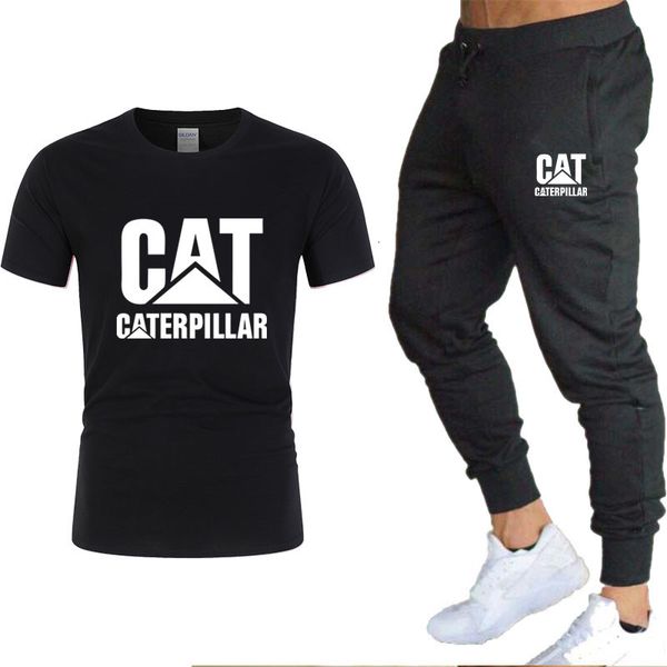 

new sports 2021 summer dress pure cato fast smoking gym running pack fashion short mouwen t-shirt + jogging pants 2 packs, Gray