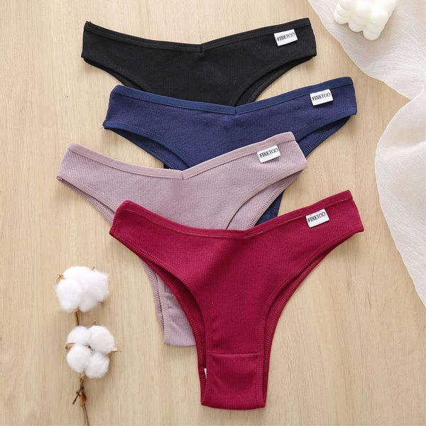 

women's panties women cotton lingerie female thongs underwear for woman low-rise underpant bikini briefs solid color, Black;white
