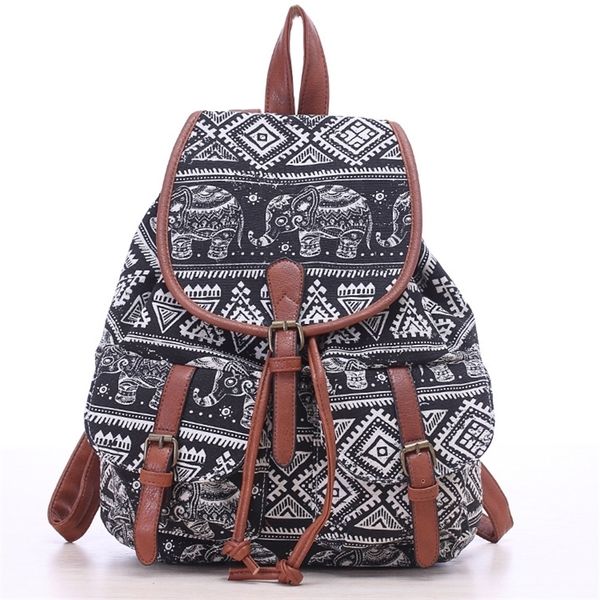 

summer and autumn new style women's leisure backpack canvas schoolbag