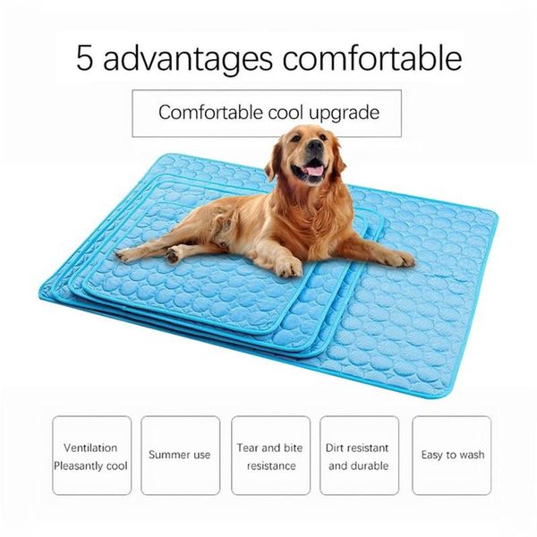 

kennels & pens dog mat cooling pad for dogs cat blanket sofa breathable moisture-proof cold silk mattress cushion puppy pet bed mats