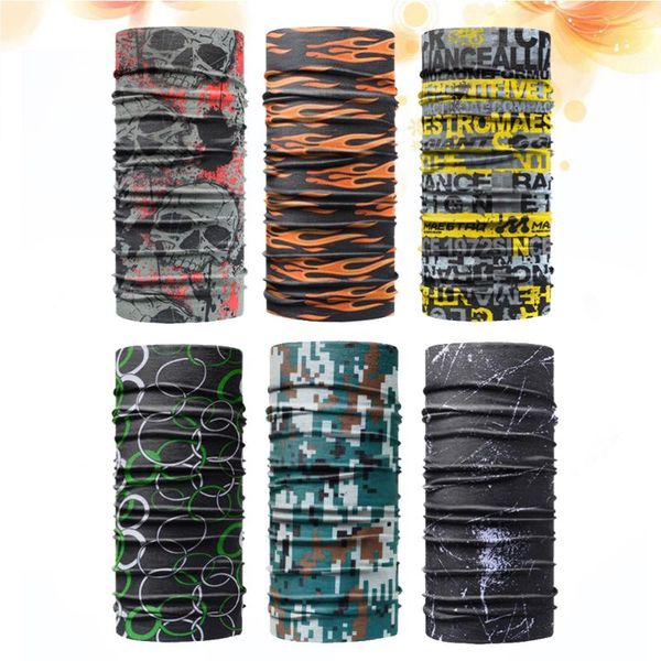 

6pcs sports headbands stretchable multifunctional headwear mask for hiking cycling caps & masks, Black