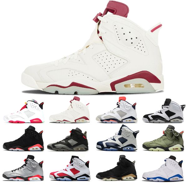 

original basketball shoes 6s for man red oreo angry bull black cat carmine hare infrared marron olympic tinker comfortable flat shoe size 40