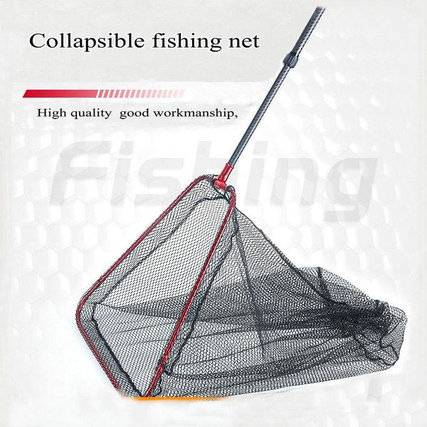 

fishing accessories portable net lightest silicone mesh fish nets strong carbon steel frame tackle retractable foldable