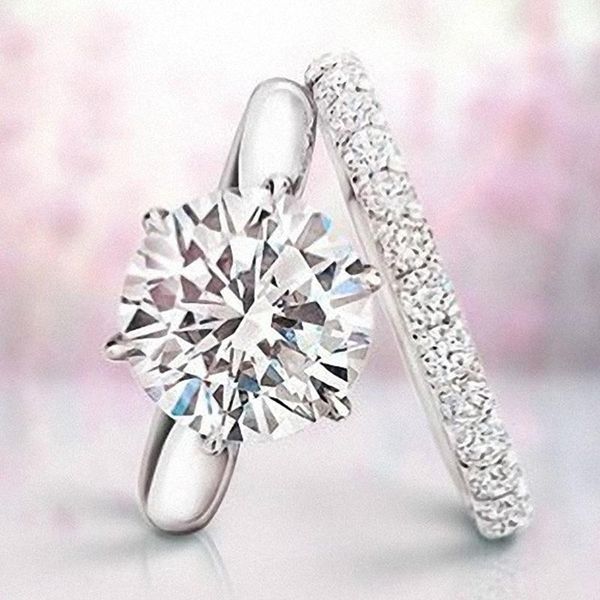 

full rhinestone ring for women engagement promise wedding band fashion jewelry gift rings, Slivery;golden