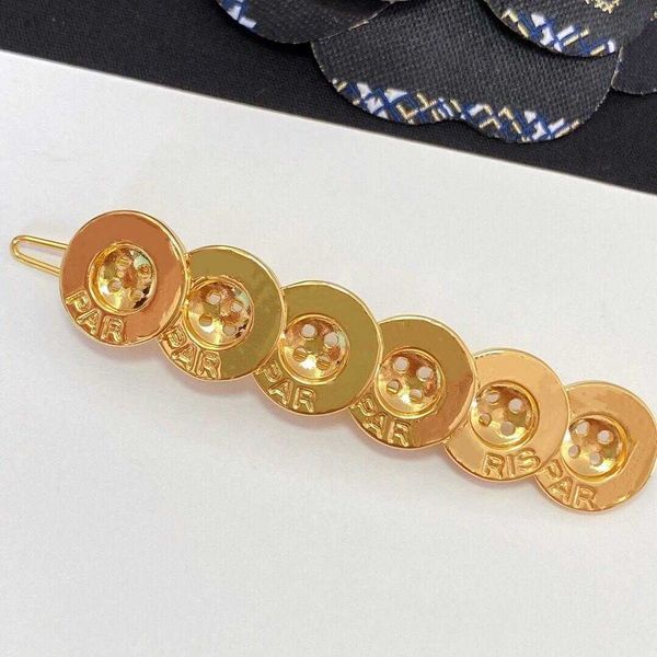 

xiangjia / xiaoxiang new button hairpin, Golden;silver