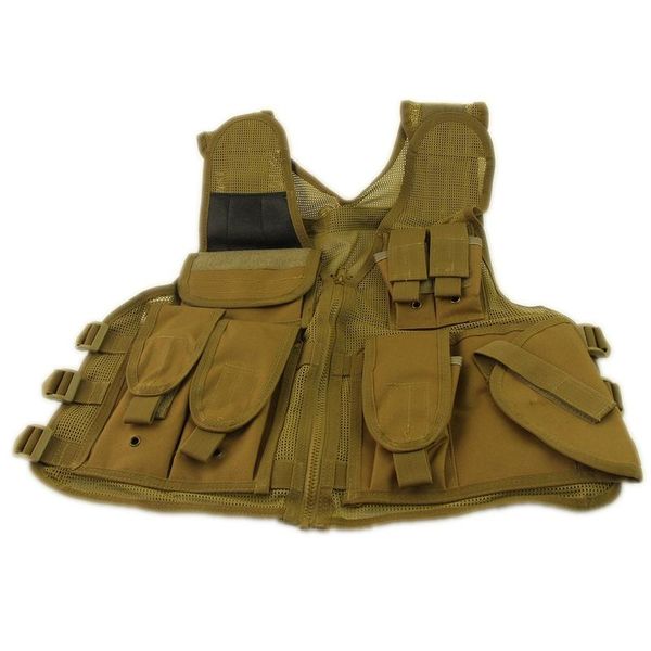 

military tactical vest army war game men hunting molle mesh mag holster for outdoor sports camping jackets, Camo;black