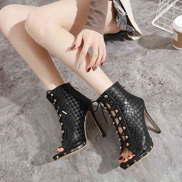 

with box black woven knitted peep toe pumps fashion luxury designer women shoes