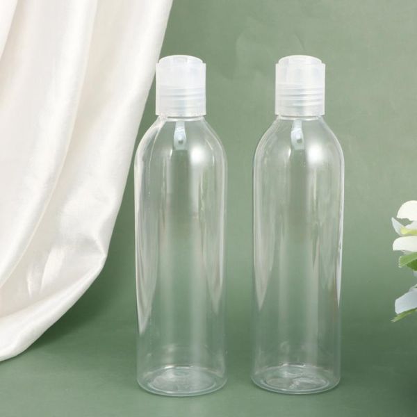 

storage bottles & jars 6pcs 250ml press type lid travel portable cosmetic container empty bottle for shampoo lotion (transparent and