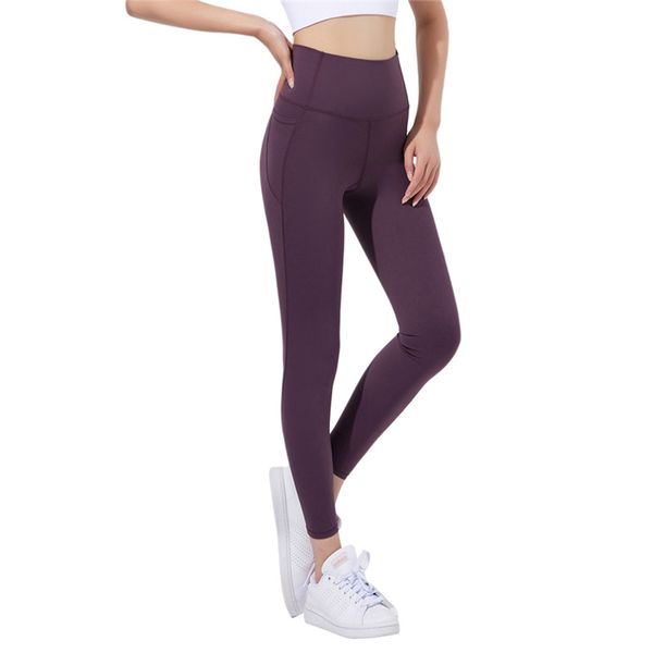 

2021 autumn and winter new nude female nine-point yoga pants high waist hip running tight sports fitness trousers, Black;white