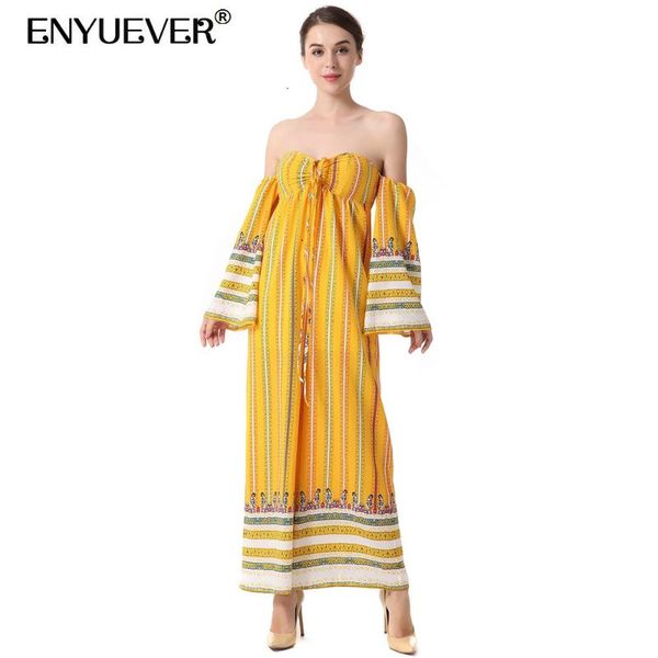 

women's jumpsuits & rompers enyuever summer casual women overall off shoulder long sleeve elegant holiday string wide leg boho jumpsuit, Black;white