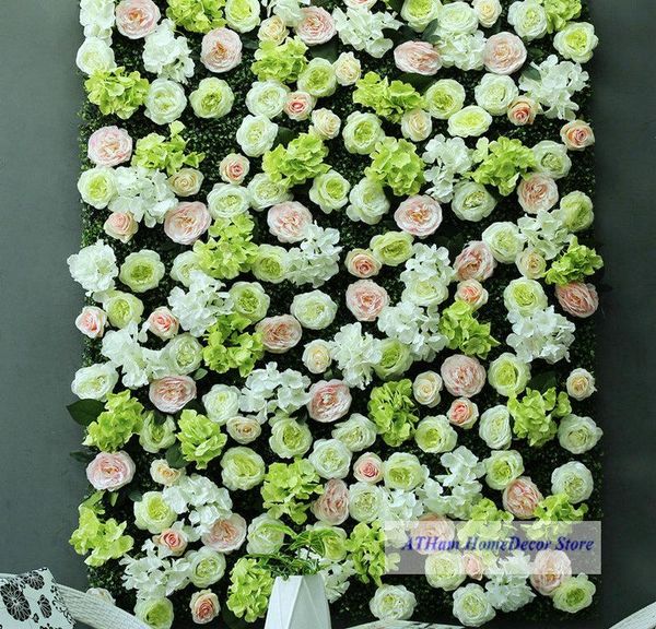 

decorative flowers & wreaths apple green champagne rose silk flower board artificial plant 3d wall wedding po background party home decorati