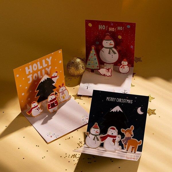 

greeting cards christmas post card 3d up with envelope sticker great cherry xmas gifts party wedding decoration accessories