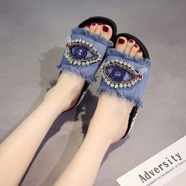 

genuine leather ladies slippers sandals luxury designer shoes for women's, Black