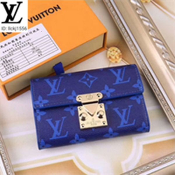 

evening brand designer luxury m57800 blue clutches old flower flip wallet men purse real leather long chain wallets key compact card holders, Red;black