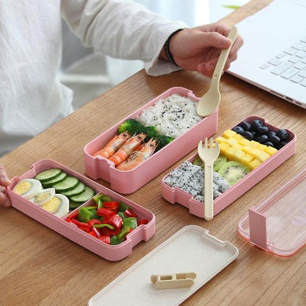 

dinnerware sets 3 layers 1400ml bento container sealed carrier with spoon fork )