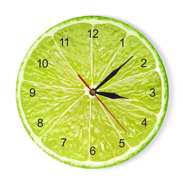 

wall clocks orange fruits clock in the kitchen lime pomelo modern design watch home decor art horologe non ticking